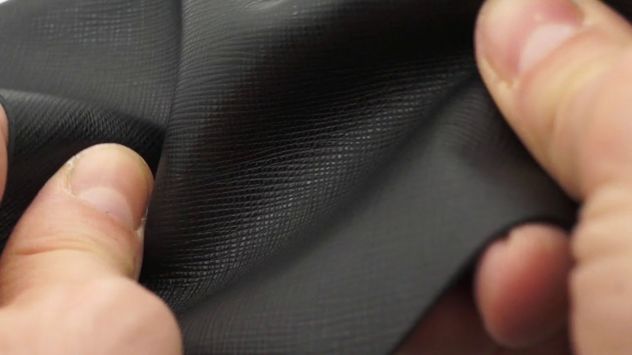 1.1mm black Saffiano leather sheet. Strong, fashionable, easy to clean, waterproof genuine leather