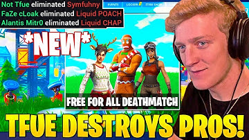 Tfue vs 15 PRO PLAYERS! *CRAZY* FREE FOR ALL CREATIVE MODE! - Fortnite FUNNY Moments