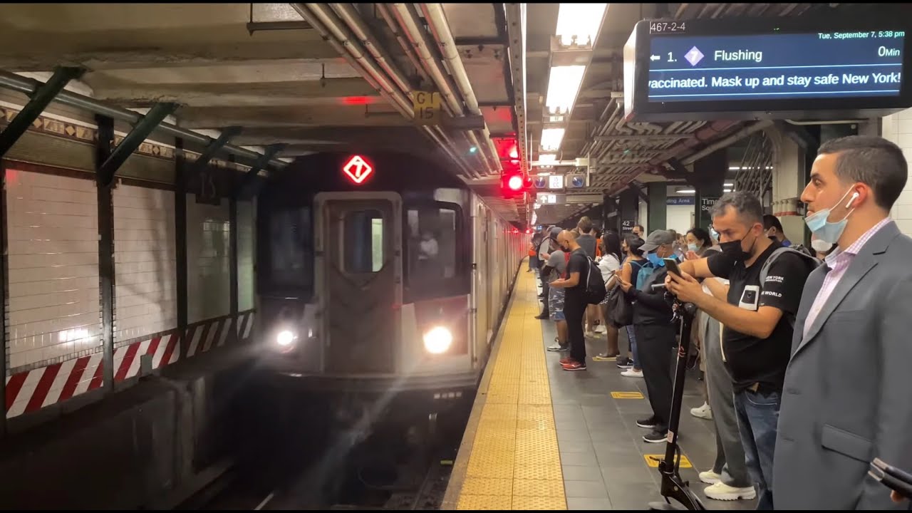 PM Rush Hour R188 Queens 7 Local/Express Trains At Times Square 42nd ...
