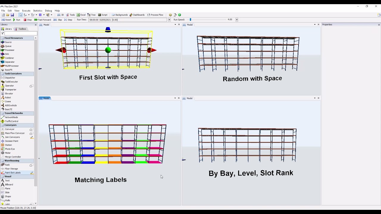FlexSim 2021 - Alocação dos Produtos nos Racks - YouTube