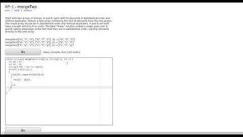 AP-1 (mergeTwo) JAVA Tutorial || codingbat.com