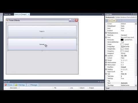 How to make animation and fade-in effect in visual basic