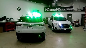 2019 Chevy Traverse Green & White LED Light Bars and Strobe Lights