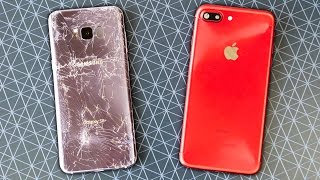 Samsung Galaxy S8 Plus vs iPhone 7 Plus Drop Test!