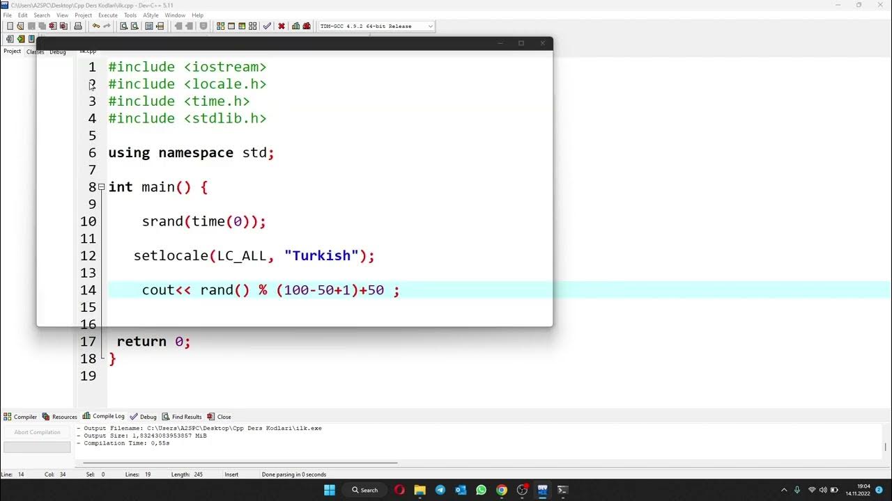 C++ da Rastgele Tam (int) ve Ondalık (float) Sayı Üretme - YouTube