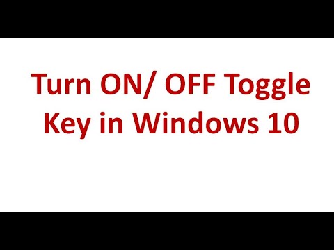 Turn ON/OFF Toggle Key in Windows 10