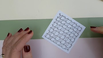 Beginners Zentangle tile: Very Easy to follow demonstration of Keeko weave style  pattern, relaxing!