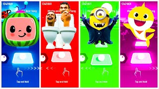 Cocomelon 🆚 Skibidi Toilet 🆚 Minions 🆚 Baby Shark | Tiles Hop Edm Rush! #tileshop