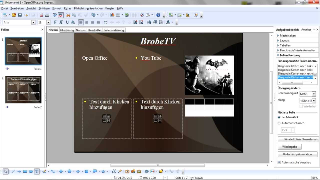 Open Office Tutorial 1 German Powerpoint Prasentation Anlegen Youtube