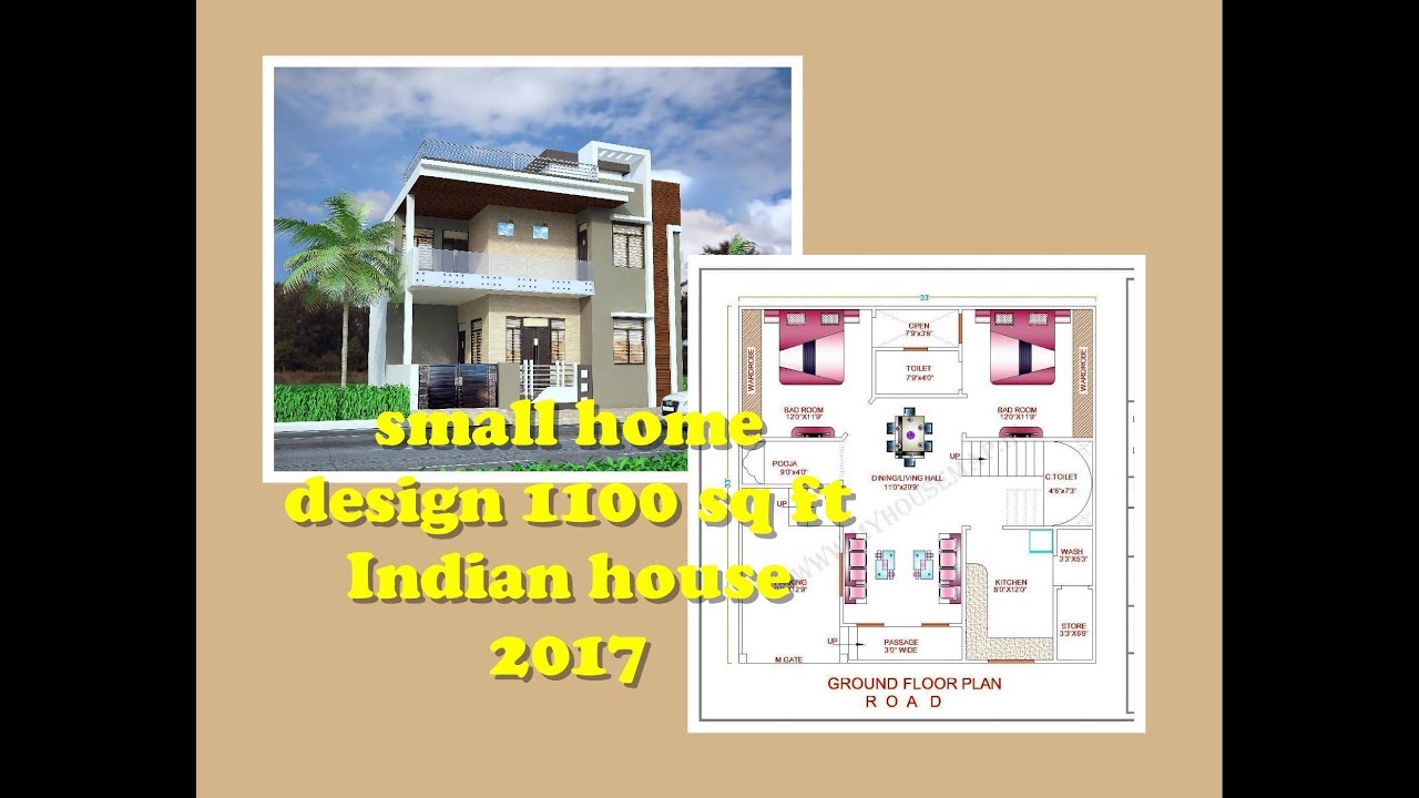 Small Home Design 1100 Sq Ft Budget Color Plan Elevation Indian House 2017 Youtube