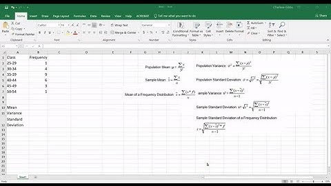 Standard Deviation of Frequency Distribution Using Microsoft Excel