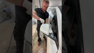 Invisible PPF film on the mirror 👀 Trust the process ✨😎 #PPF #mirror #auto #protection #tesla #car