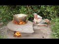 New way to make firewood stove with and clay - Amazing clay Turtle sculpting