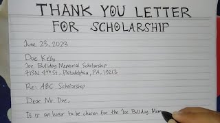 How to Write A Thank You Letter for Scholarships Step by Step | Writing Practices