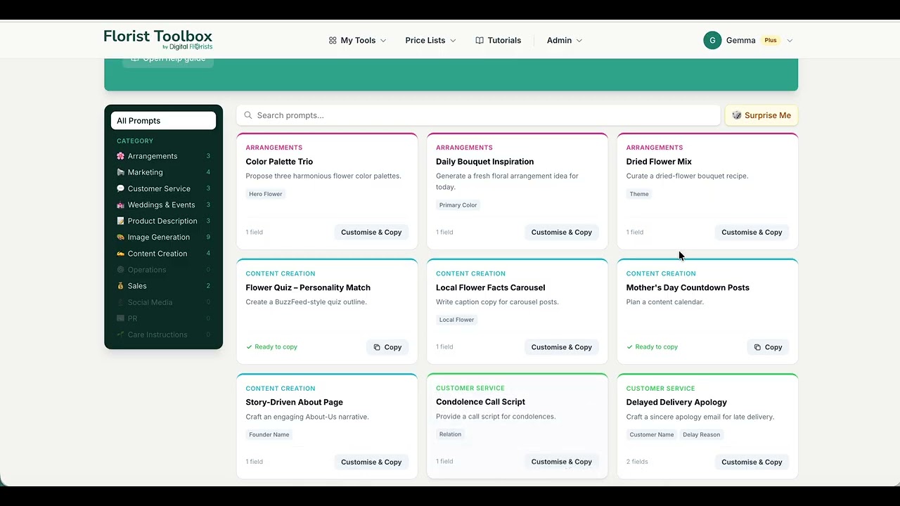 Video walkthrough of the AI Prompt Library