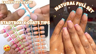 FULL SET USING BTARTBOX VIRAL XCOAT TIPS | STEP BY STEP GEL X APPLICATION | SHORT SQUARE