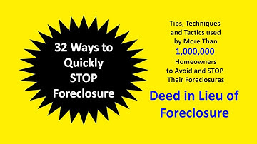 Stop Foreclosure and Deed in Lieu of Foreclosure
