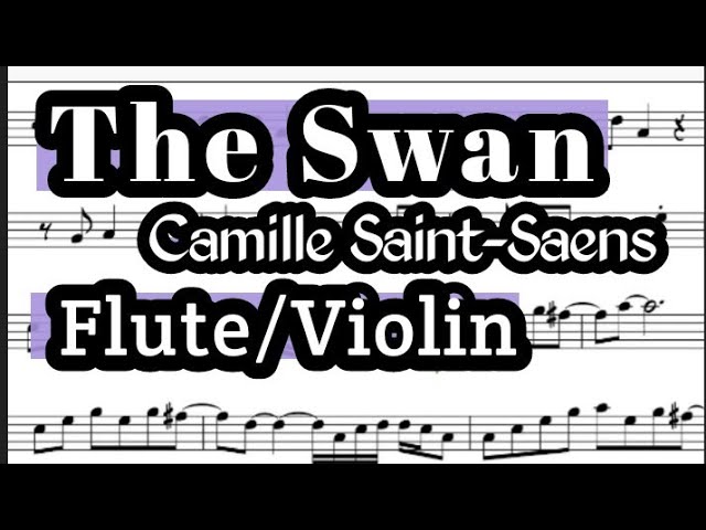 The Swan Flute or VIolin Sheet Music Backing Track Play Along Partitura class=