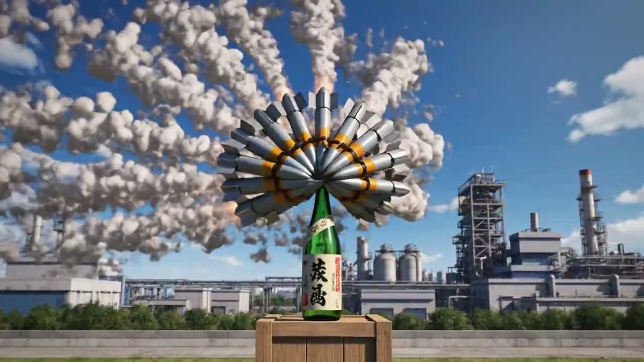 Anime Missile Swarm vs Sake Bottle | Itano Circus VFX 