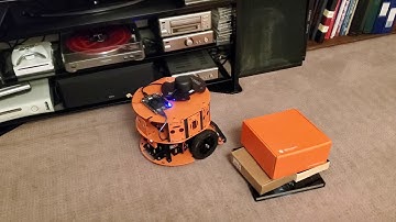 SlamTec powered robot avoids obstacle with bumper sensor