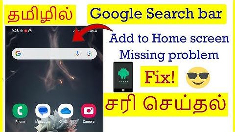 How to Get Google Search bar in Home Screen Android Mobile Tamil | VividTech