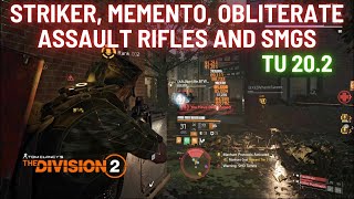 The Division 2 I Memento, Obliterate, Striker, Assault Rifles and SMGs I Dark Zone I PvP I TU 20.2