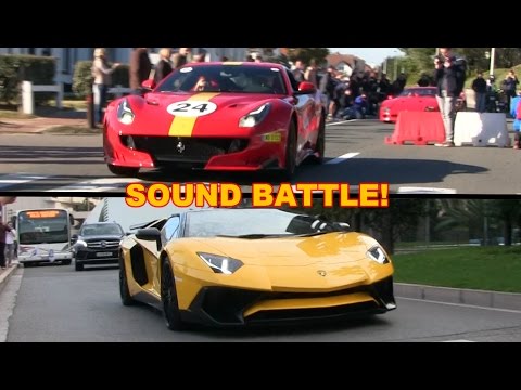 SOUND BATTLE | Ferrari F12tdf VS Lamborghini Aventador SV