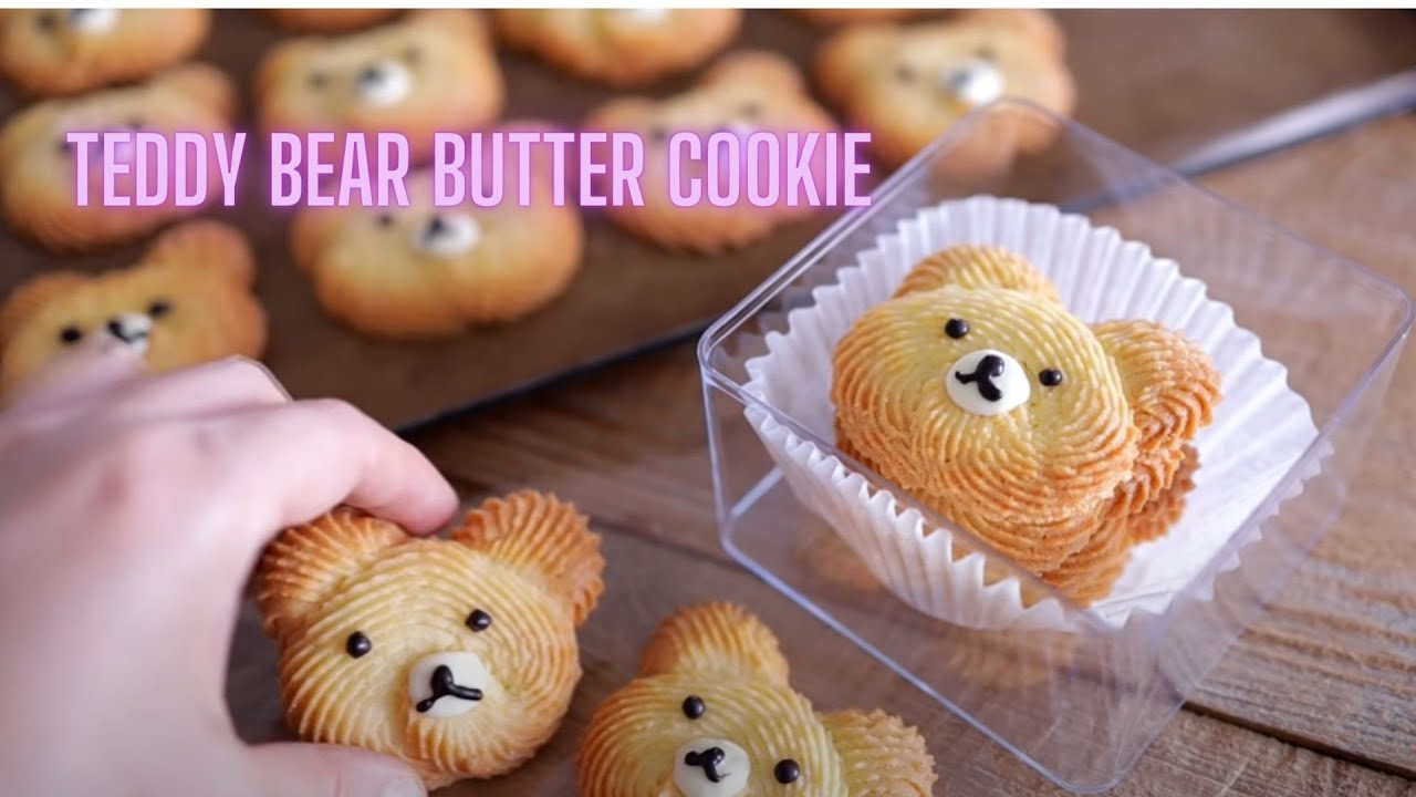 How to make Little teddy bear butter cookie Recipe🧸 YouTube