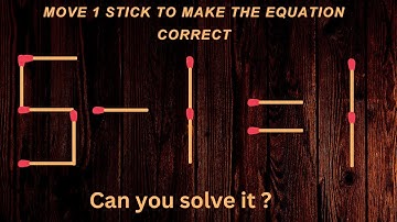 Turn the wrong equation into correct just in 1 move 5-1=1#matchstick  #puzzle #matches #mathtricks