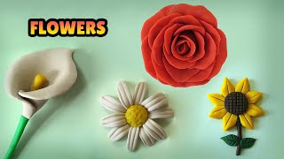 🔴 DIY How to Make FLOWERS COMPILATION IDEAS - Easy Polymer Clay, plastilina, Fondant Cakes Tutorial