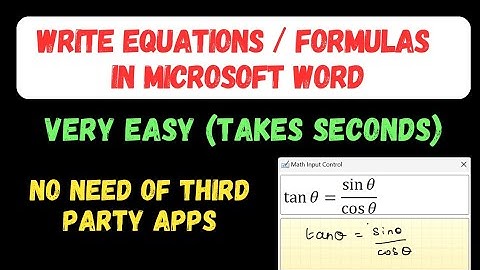 Write Equations and Maths formulas in Microsoft Word | Math input panel windows 11