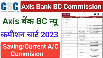 Axis Bank CSP Commission Chart 2023 | CSC Axis Bank Commission !! Axis Bank BC Commission Chart 2022