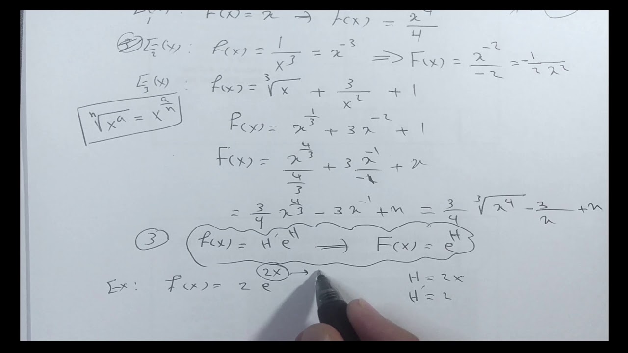 1) تكامل : قواعد التابع الأصلي ( بكالوريا)