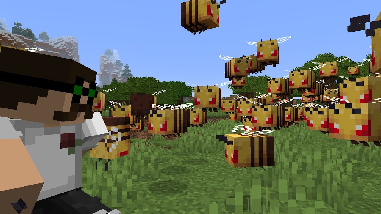 Minecraft but I replaced everything with ANGRY BEES... - YouTube