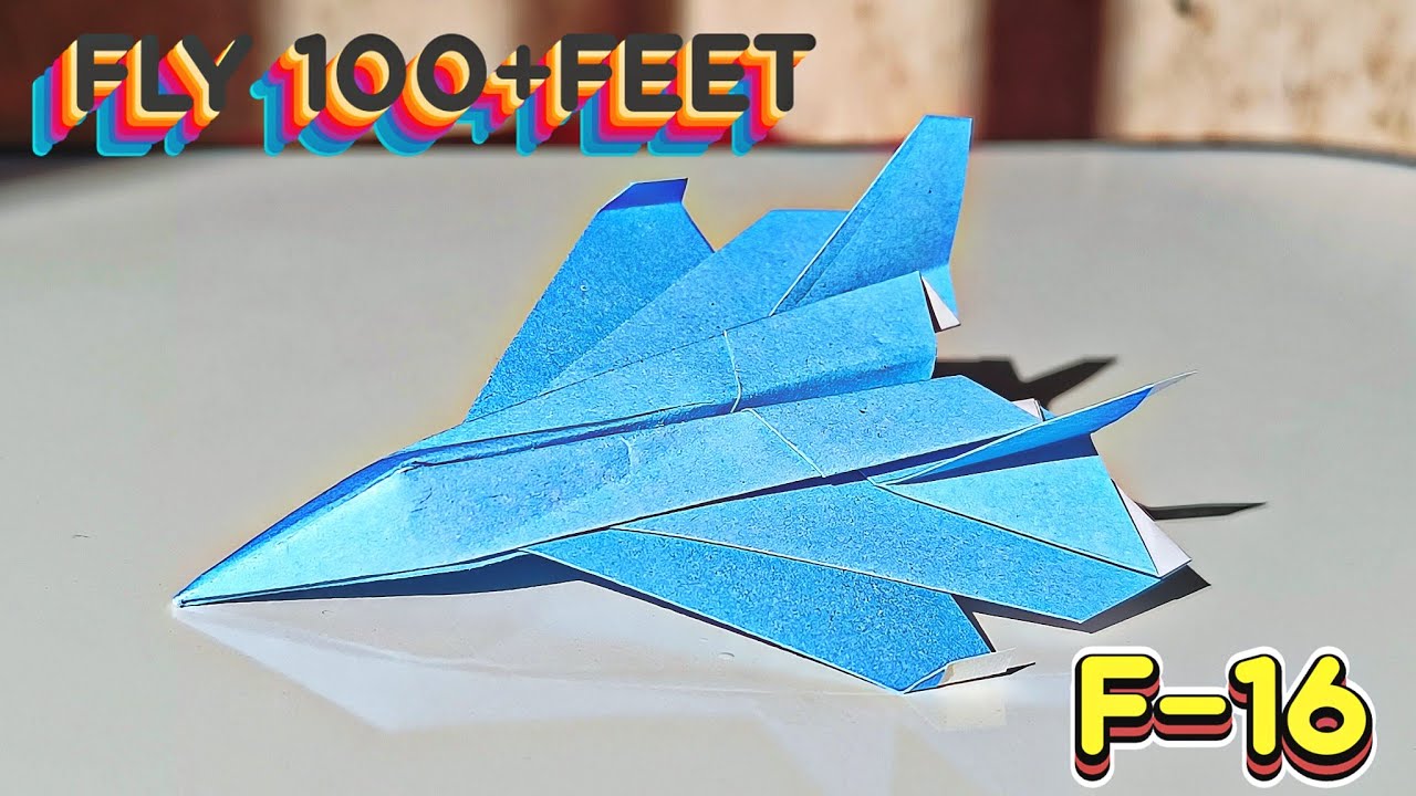 How to Make a Jet Fighter Paper Airplane that Flies FAR! (WORLD RECORD ...