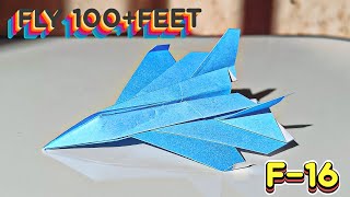 How to Make a Jet Fighter Paper Airplane that Flies FAR! (WORLD RECORD STYLE) 