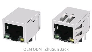 HFJ11-1G46E-L12RL Compatible 1000 Base-T rj45 female connector pcb mount 1x1 Port Mag jack Tab Down