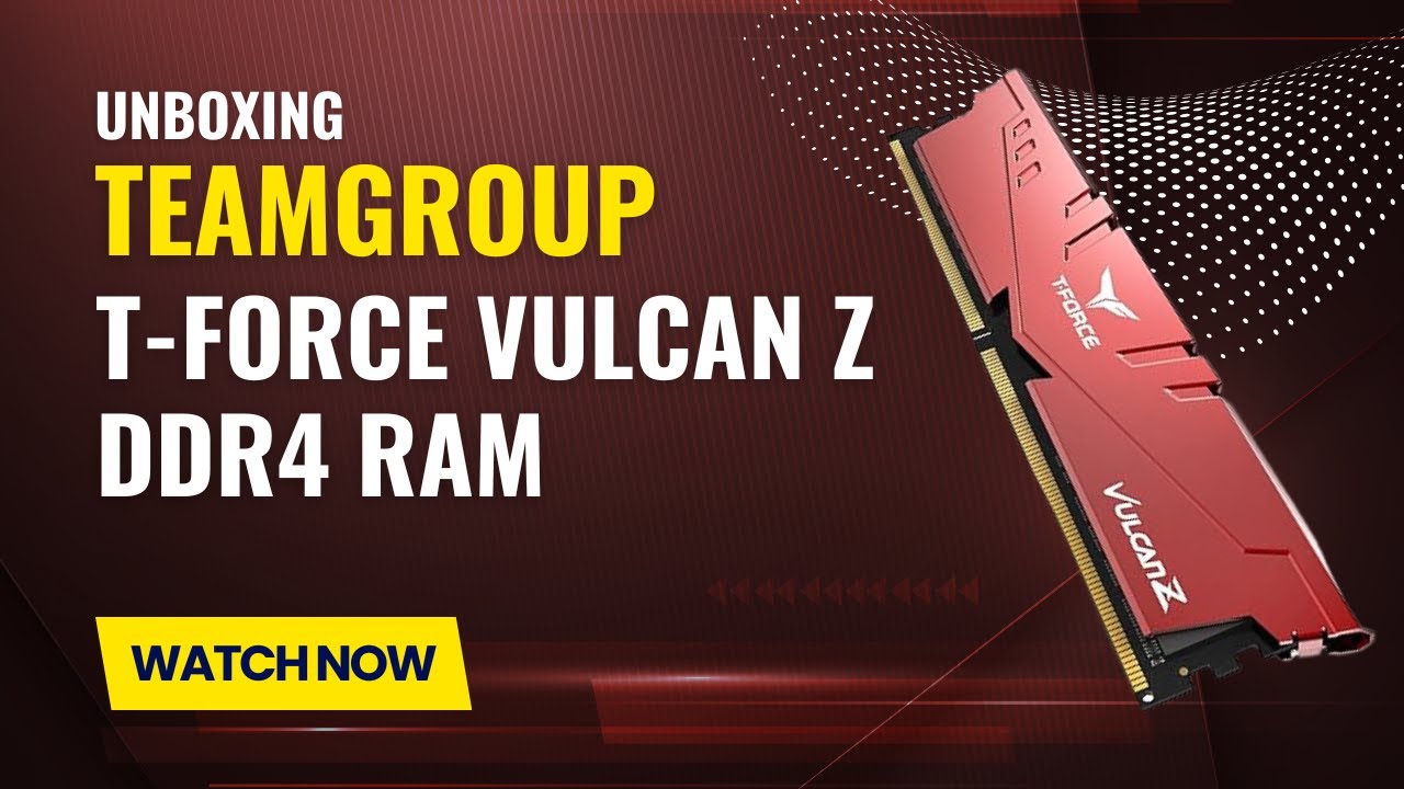 video TeamGroup T-Force Vulcan Z 16GB (1x16GB) 3200MHz DDR4 Desktop RAM – Red