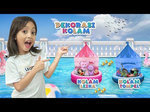 LEIKA AND TOMPEL ARE DECORATING A POOL IN A POOL FUNNY KIDS CHALLENGE
