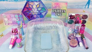 Unicorn Makeup Mixing In Slime Satisfying Slime Too Much Ingredients In Slime