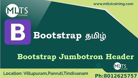 Bootstrap Jumbotron Header in Tamil | MLTS Training
