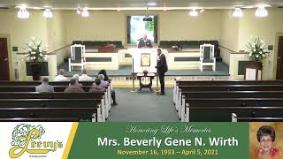 Mrs. Beverly Gene Neilmeyer Wirth- April 17, 2021- Leevy's Funeral Home Livestream