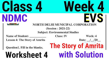 NDMC Class 4 EVS Week 4 Worksheet 4 (23/06/2021) || worksheet 4 Class 4th evs