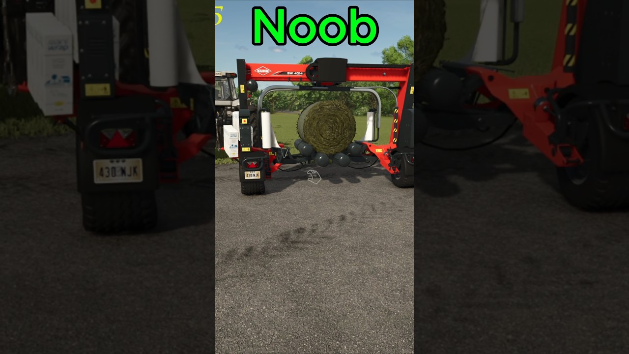 Noob style silage bale wrapping FS25 gameplay 