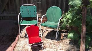 Refinishing antique metal chairs