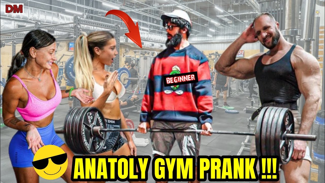 Pranking professional GYM player as a beginner.😅 #anatoly #gym #p