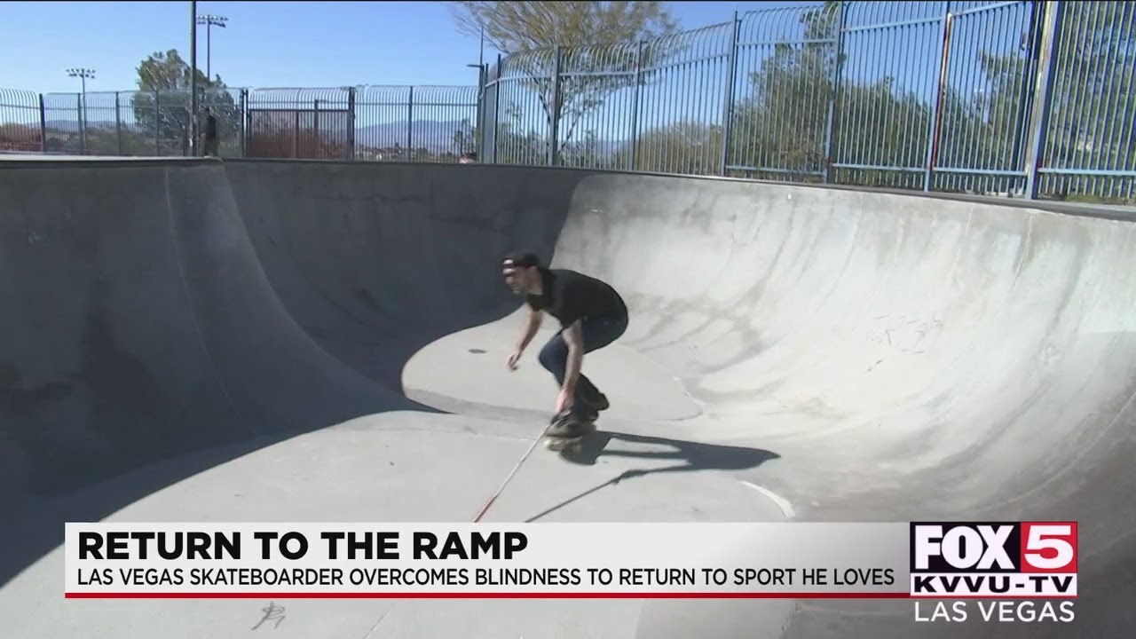 Las Vegas skateboarder overcomes blindness to return to sport he loves