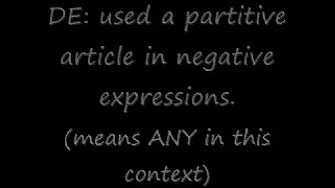 The French Partitive Articles - DU / DE LA / DE L' / DES
