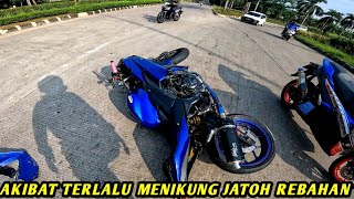 SUNMORI NIKUNG AEROX 70FREE‼️YAMAHA R25 JATOH TERLALU MIRING