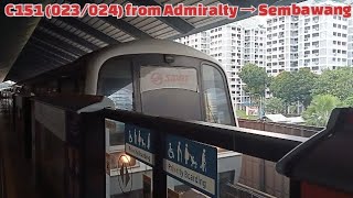 [SMRT] (New KHI set entry to NSL taken/Year car set 2024) C151 023/024 from Admiralty → SBW (»MSP).